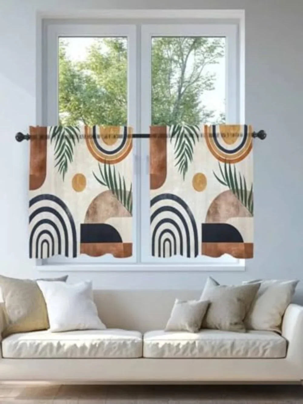 Boho Sheer Kitchen Tier Curtains - 24